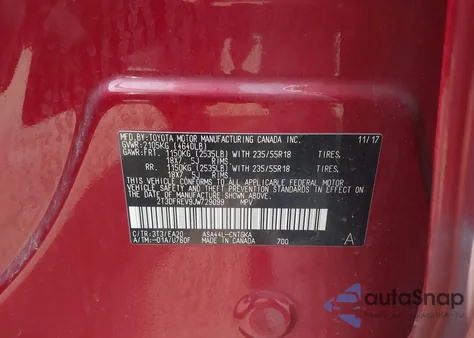 2018 Toyota Rav4 Limited z USA, uszkodzony, nr VIN 2T3DFREV9JW729099